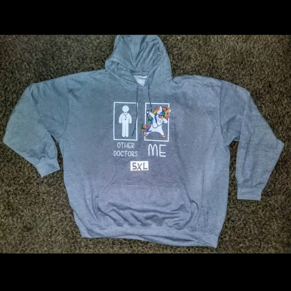 "OTHER DOCTORS, ME" UNICORN DABBING HOODIES.